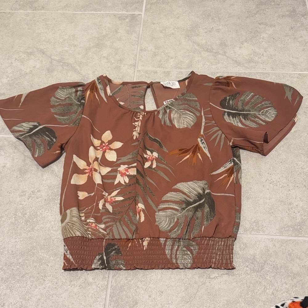 Sienna Sky Brown Floral Blouse